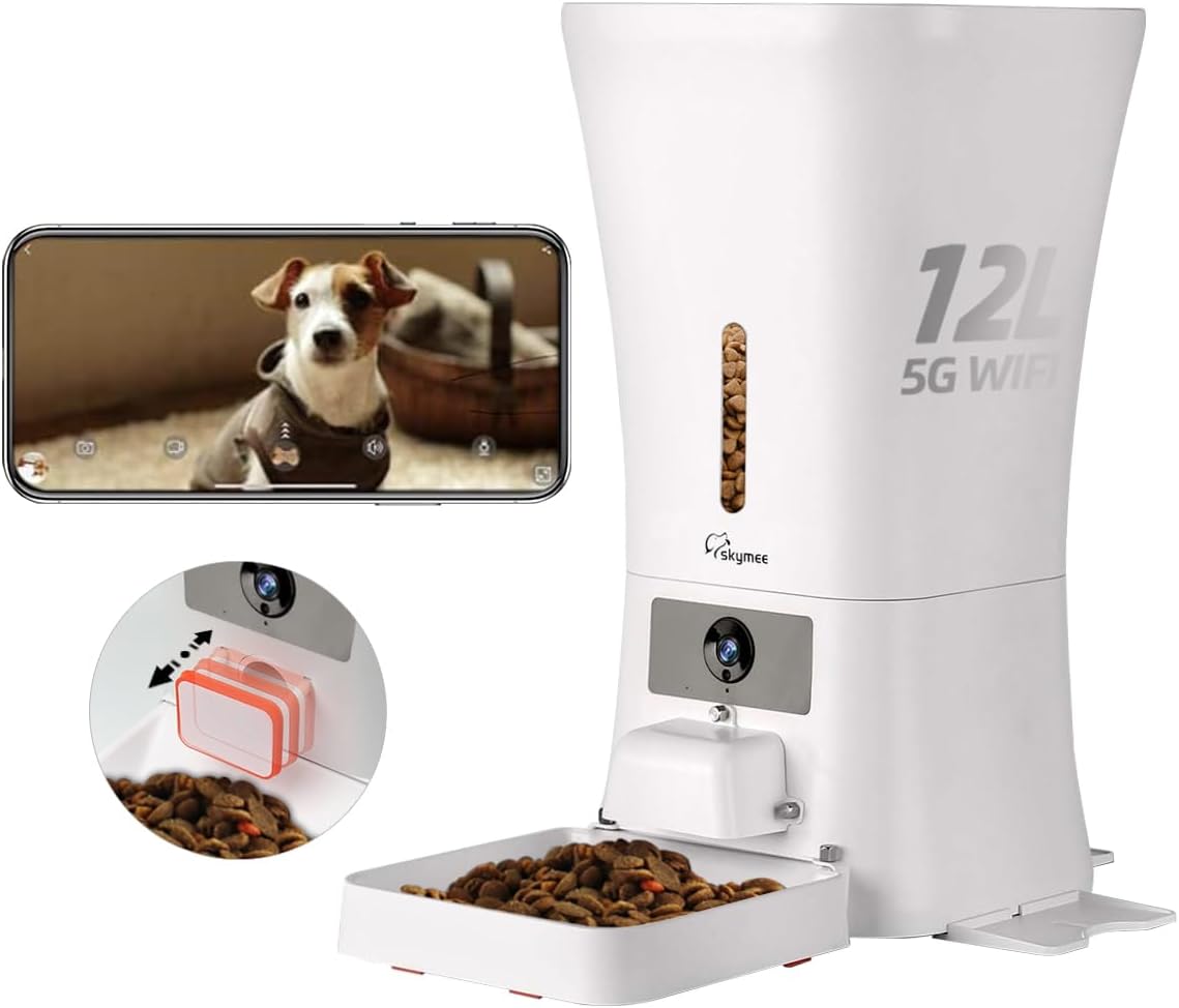 PETKIT Automatic Cat Feeder with Camera, 1080P HD Video with Night Vision, 2.4G WiFi Pet Feeder for Cat & Small Dog, 2-Way Audio & Meal Call Pet Food Dispenser with Desiccant Bag, Motion Capturing